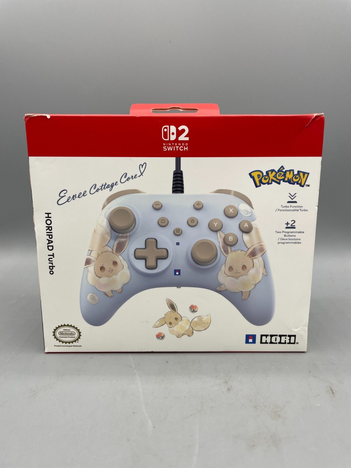 HORI HORIPAD Turbo Eevee Cottage Core Gaming Controller for Switch 2 Open Box