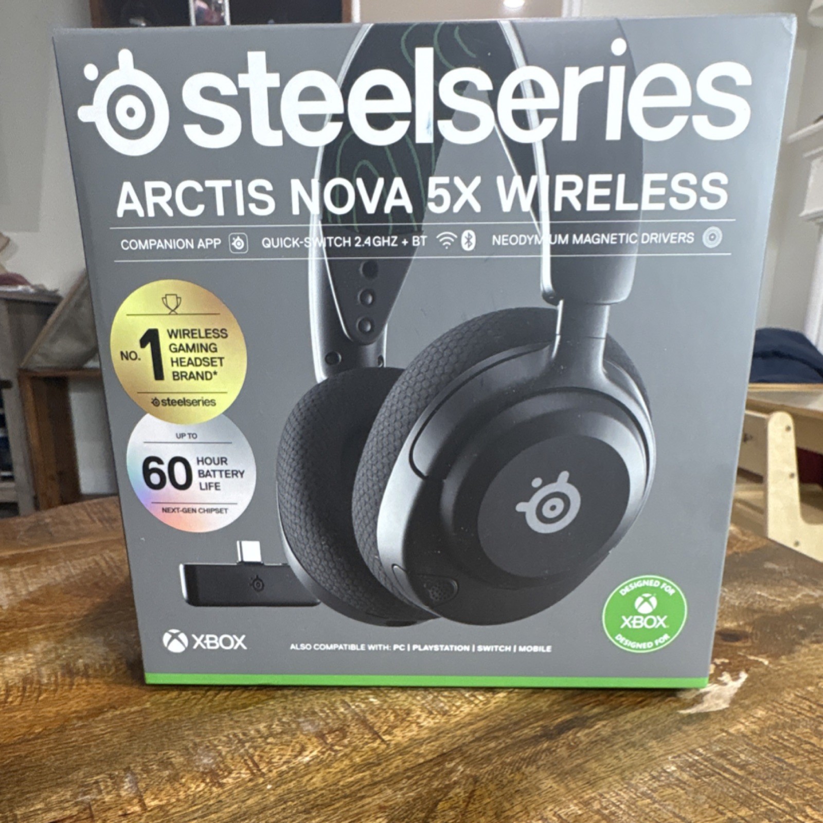 SteelSeries Arctis Nova 5X Wireless Gaming Headset Xbox Black Bluetooth Boom Mic