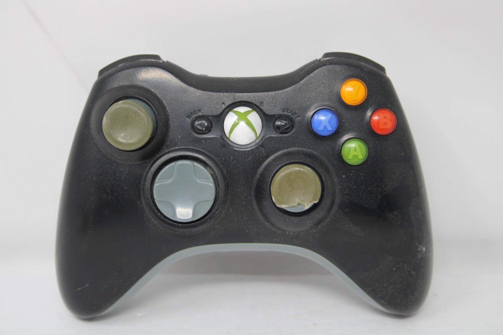 Microsoft Xbox 360 Wireless Controller Black Green Thumb Sticks