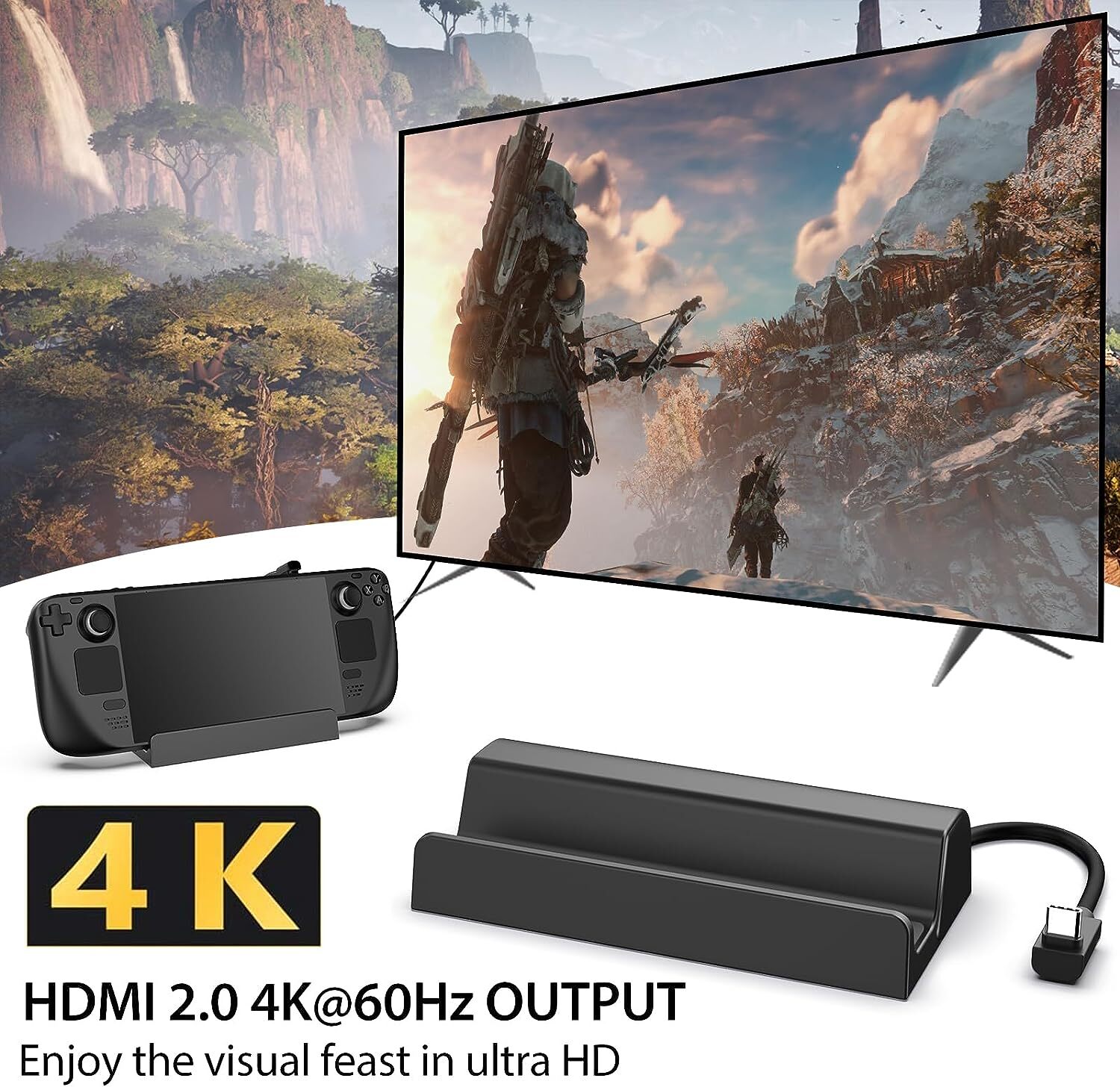 6-in-1 Docking Station for Steam Deck/ROG Ally Antank Steam Deck Dock 4K HDMI2.0