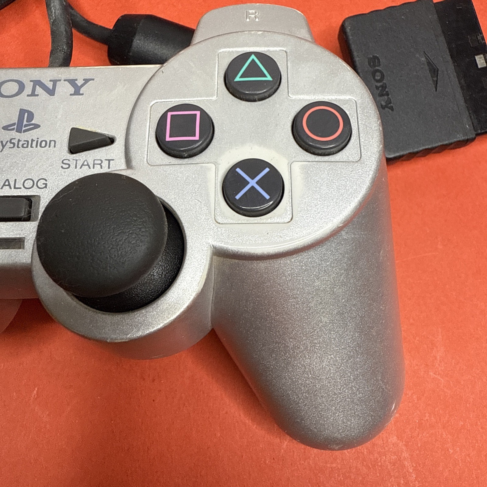 Satin Silver Dual Shock 2 Controller OEM Sony PlayStation 2 PS2 SCPH-10010 (C)