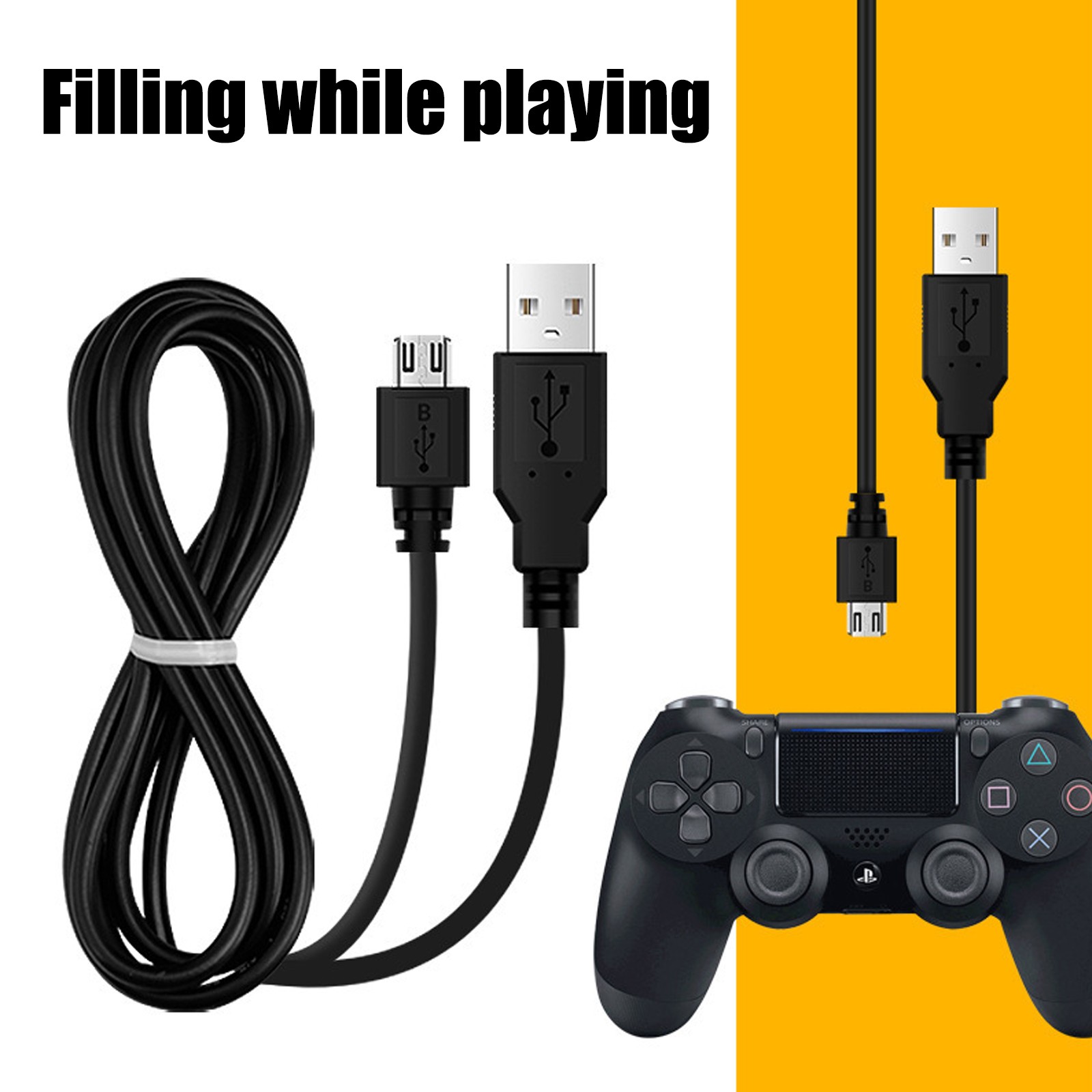 5FT Power Cord Controller Charge Cord for PS4 Connection Bundle Kit