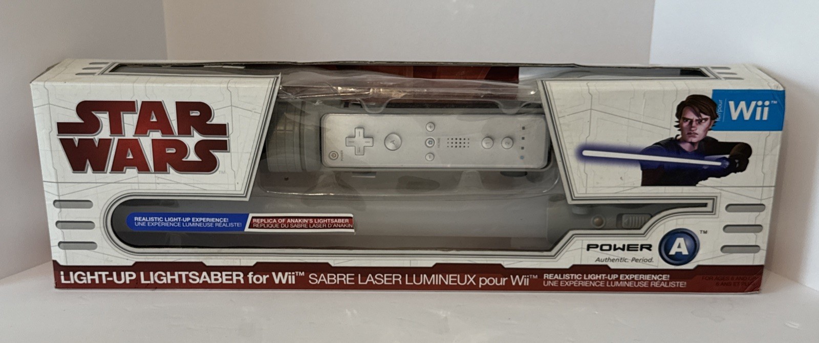 Wii Star Wars Light-up Lightsaber Anakin Skywalker Power A Controller (RARE) NOB