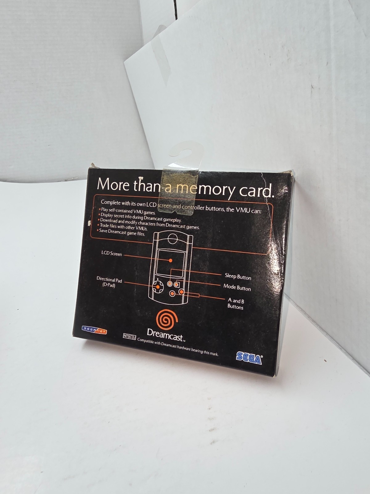 Working Sega Dreamcast Clear Blue VMU OEM Visual Memory Unit Damaged #K39