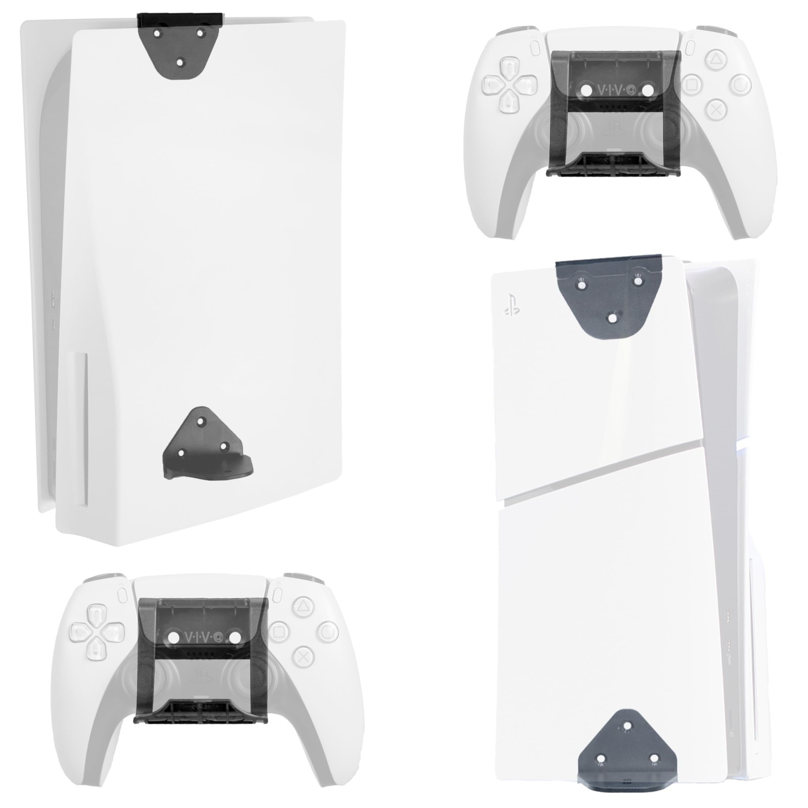 VIVO 2-in-1 Wall and Under Desk Mount Bracket Designed for PS5 Black