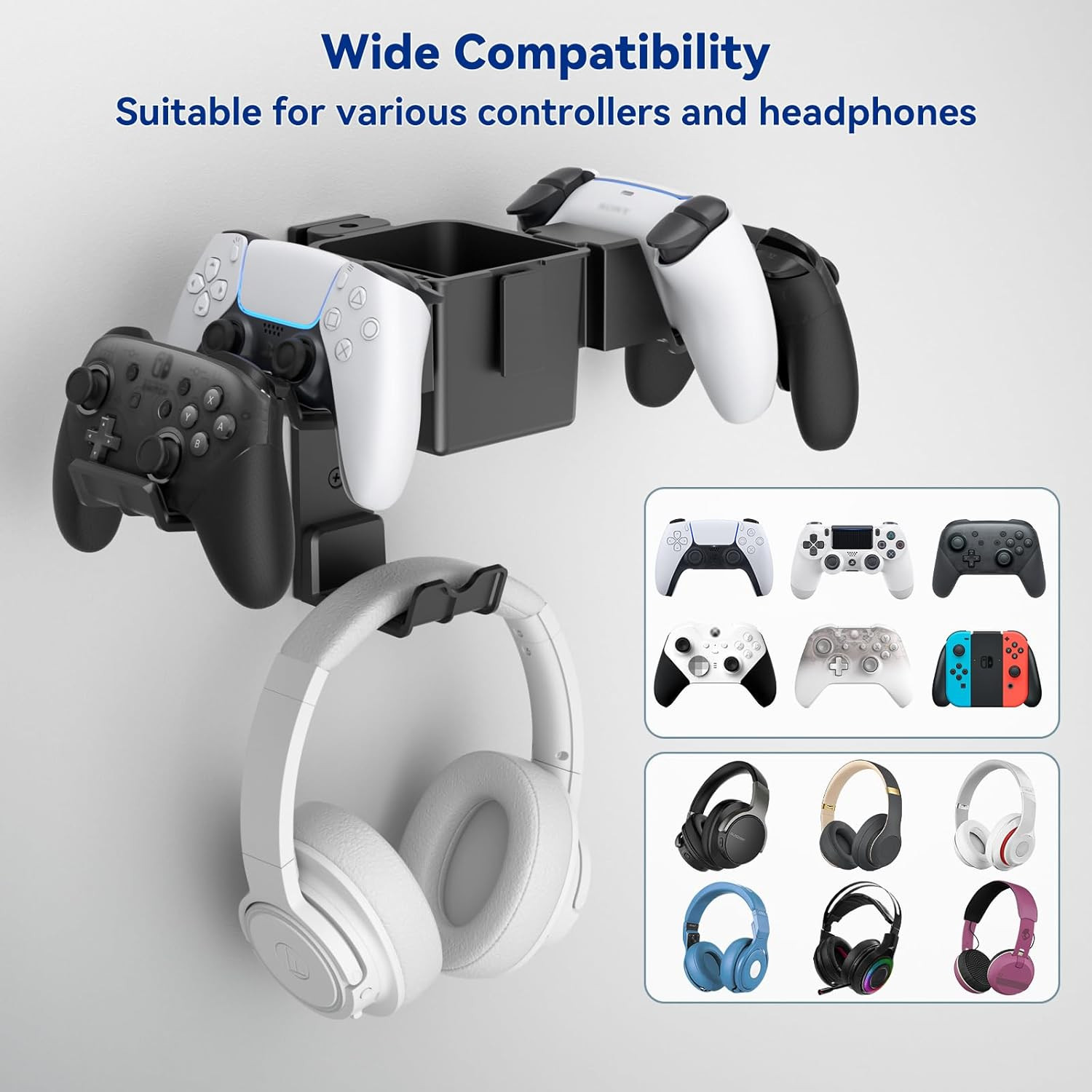 3 In1 Controller Headphone Wall Mount – Universal Gaming Controller