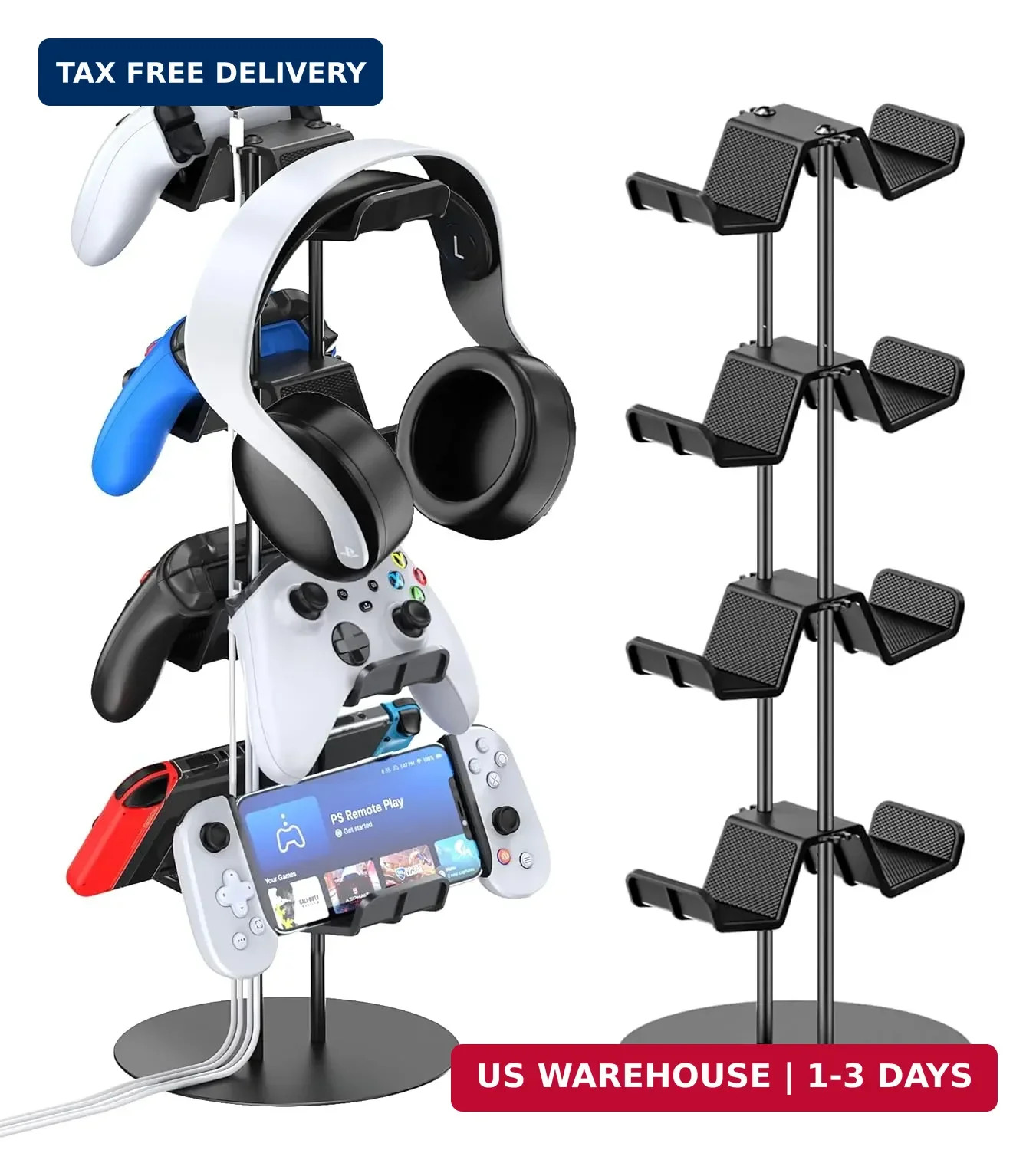 Kytok Controller Stand 4 Tiers with Cable Organizer for Desk, Universal Headphon