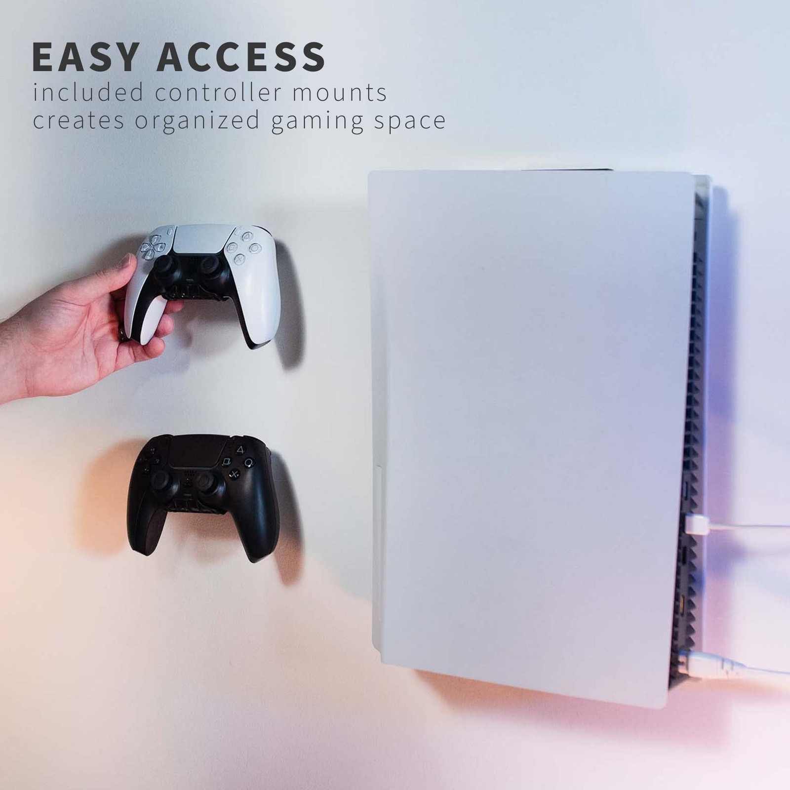VIVO 2-in-1 Wall and Under Desk Mount Bracket Designed for PS5 Black