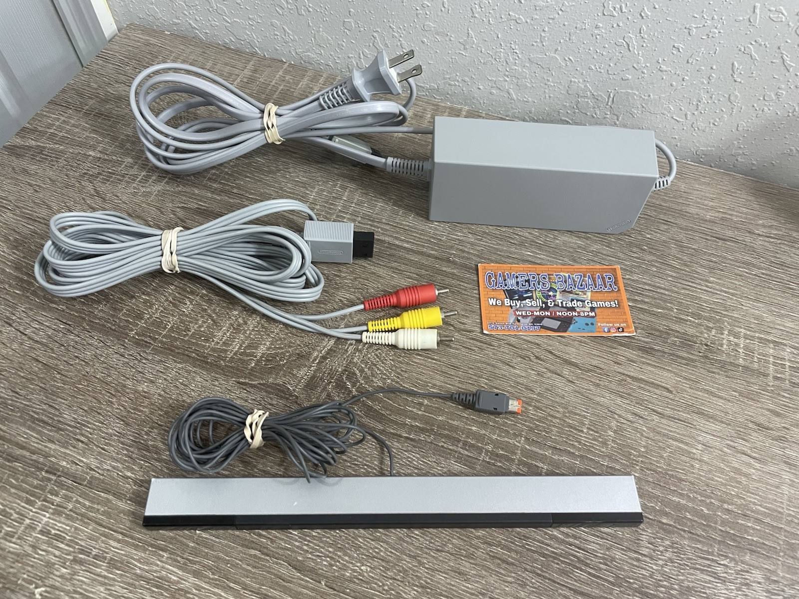 🔌 Nintendo Wii OEM Power Supply TESTED Bundle AV Cable Sensor Bar Bundle ✅