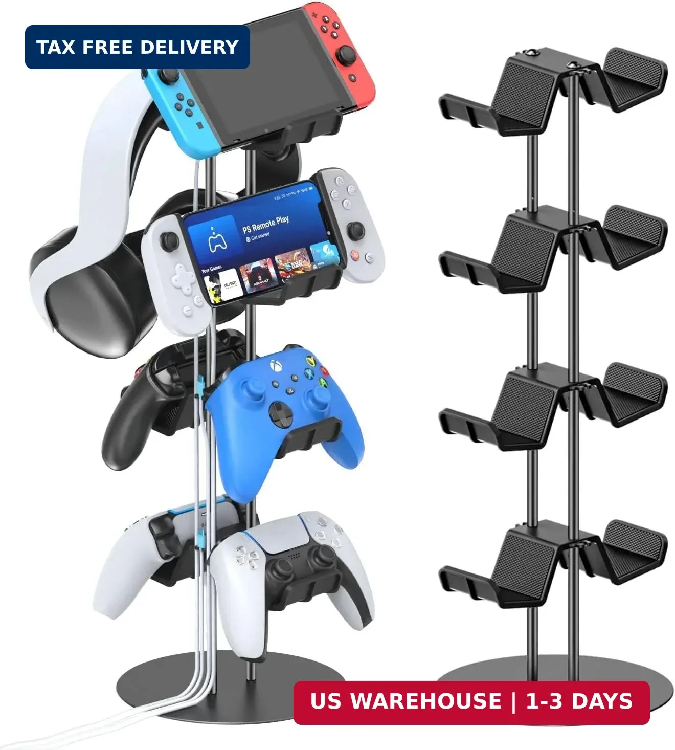 Kytok Controller Stand 4 Tiers with Cable Organizer for Desk, Universal Headphon