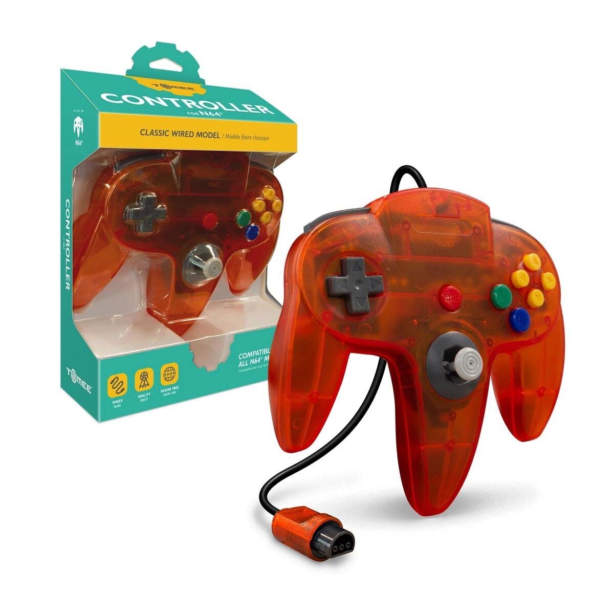 Tomee Controller for N64(Gold/Gray/Yellow/Red/Green/Black/Blue/Turquoise/Purple)