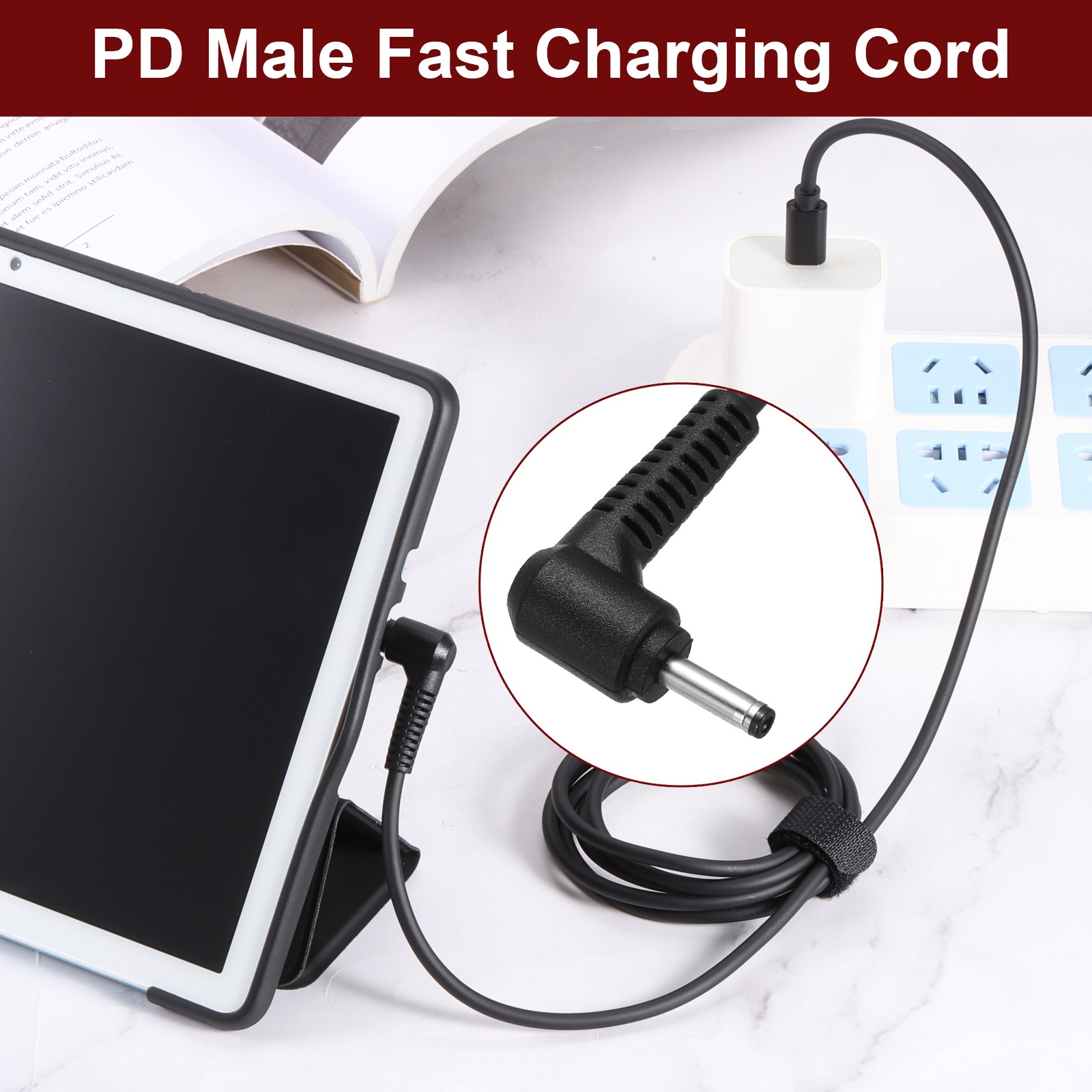 4.9FT USB C to DC PD Power Fast Charging Cable, 4mmx1.35mm 65W/20V(Black)