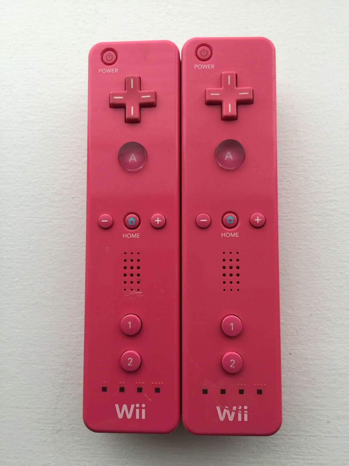 x2 Nintendo OEM Wii Remote Pink Controllers Official Tested Working RVL-003