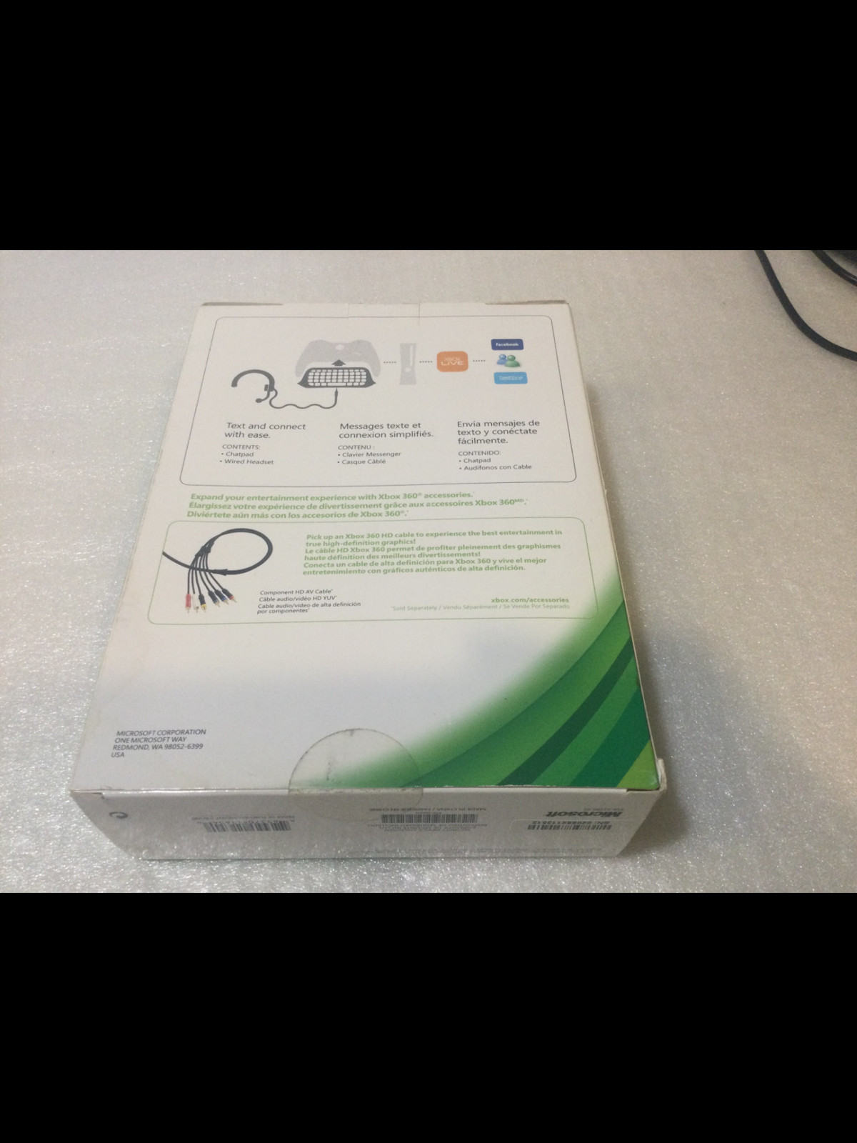 Microsoft XBOX 360 CHATPAD & HEADSET Bundle Official Keypad Chat Pad UNUSED MINT
