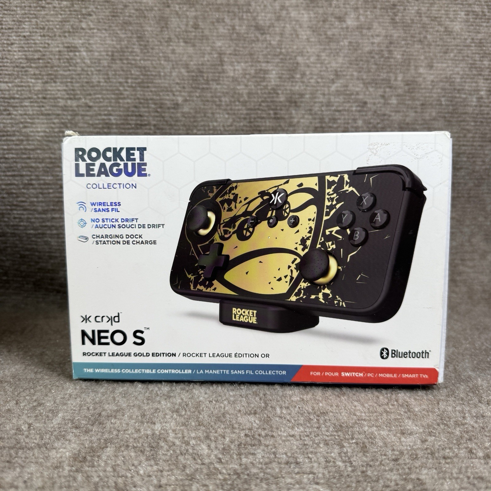 CRKD Neo S Controller Rocket League Gold Edition For Switch PC Mobile TV Console