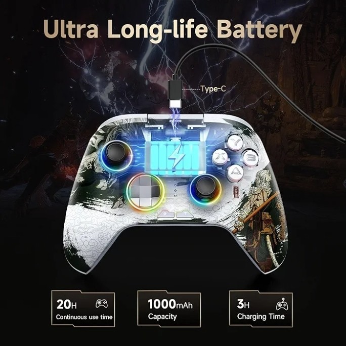 EasySMX X15 Wireless Controller RGB Hall Effect PC Switch Android w/ USB Fob