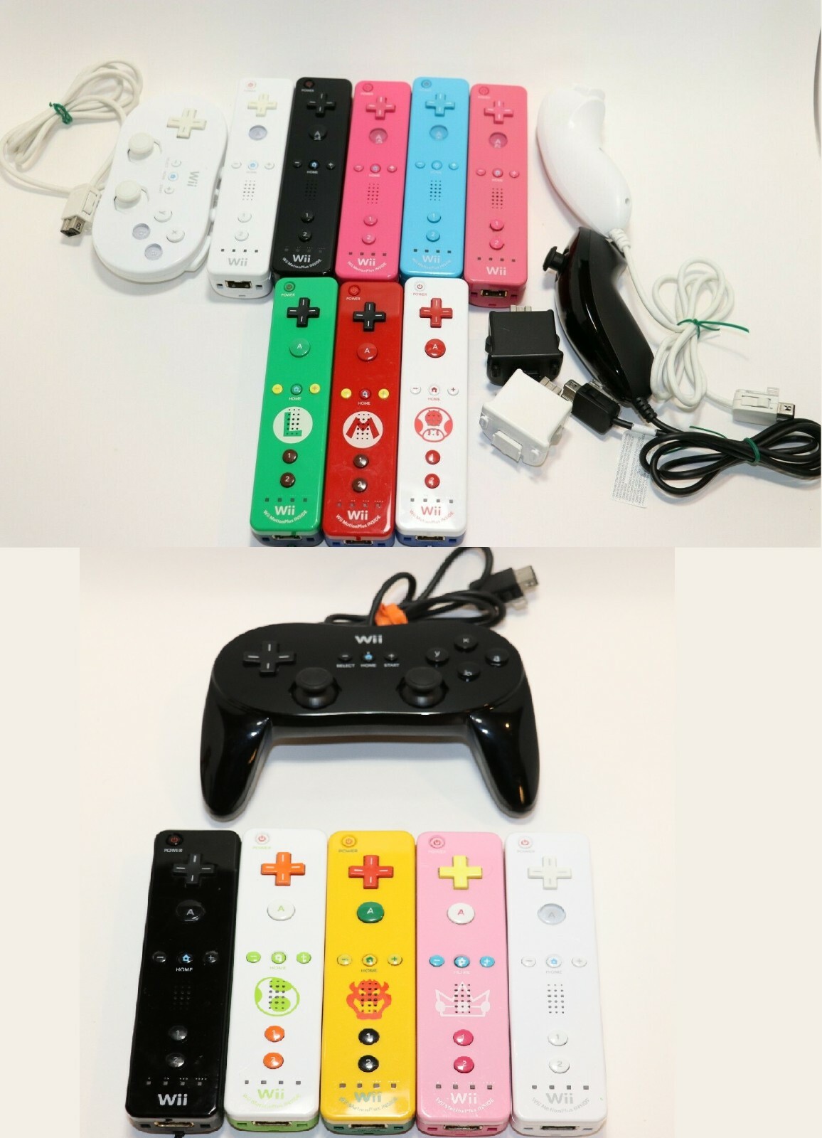 GENUINE NINTENDO BRAND WII WII U MOTION PLUS CONTROLLER NUNCHUCK ACCESSORIES