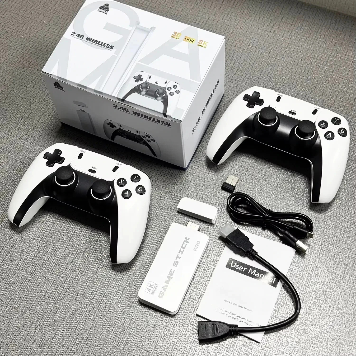 2.4G Wireless Game Controller Set, Dual Gamepad with USB Receiver