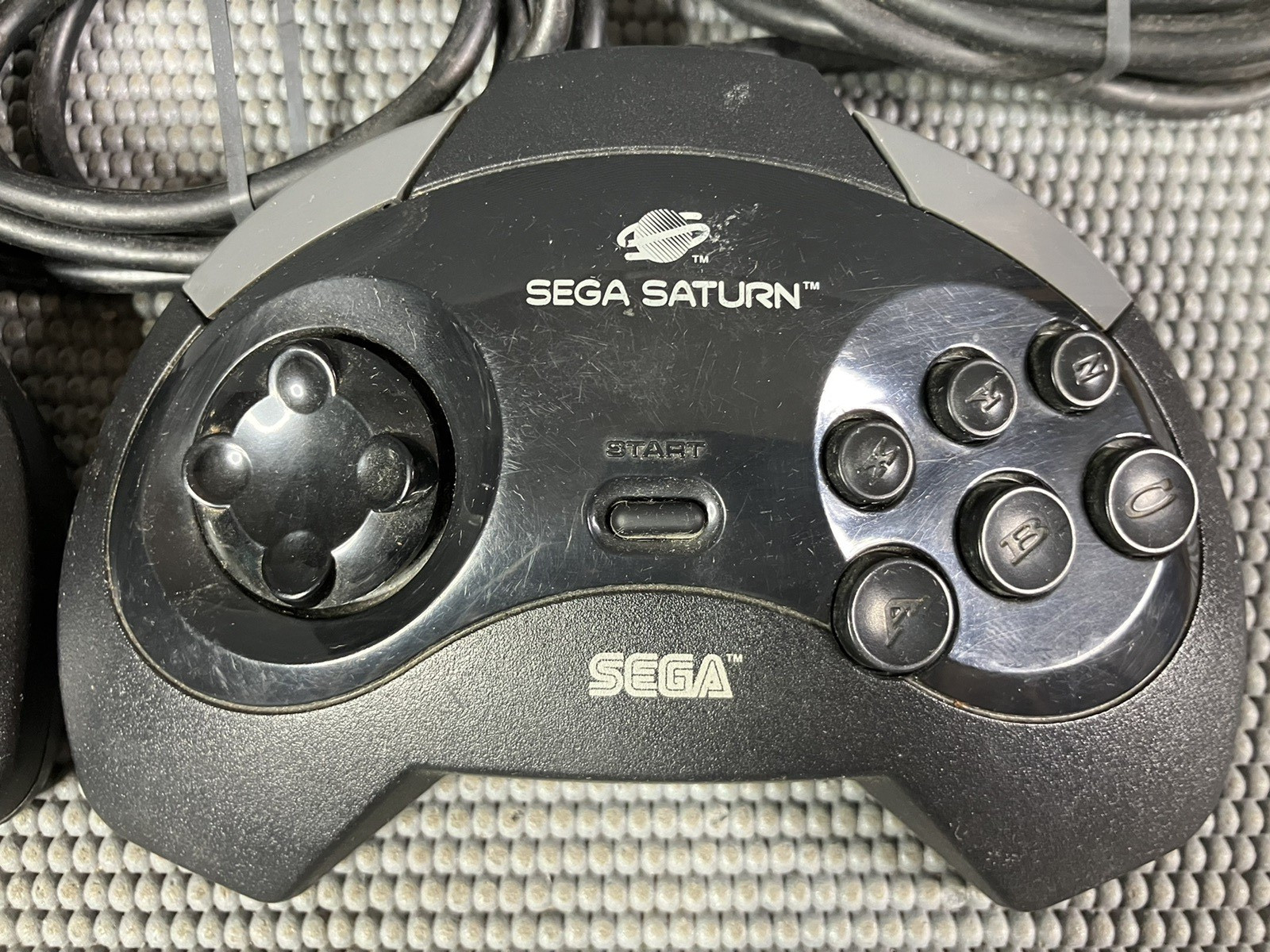 (2) Sega Saturn Model 1 Controller Game Pad MK-80100 OEM Black Tested