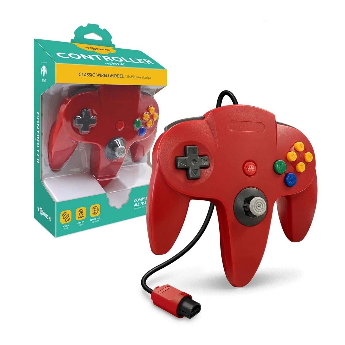Tomee Controller for N64(Gold/Gray/Yellow/Red/Green/Black/Blue/Turquoise/Purple)