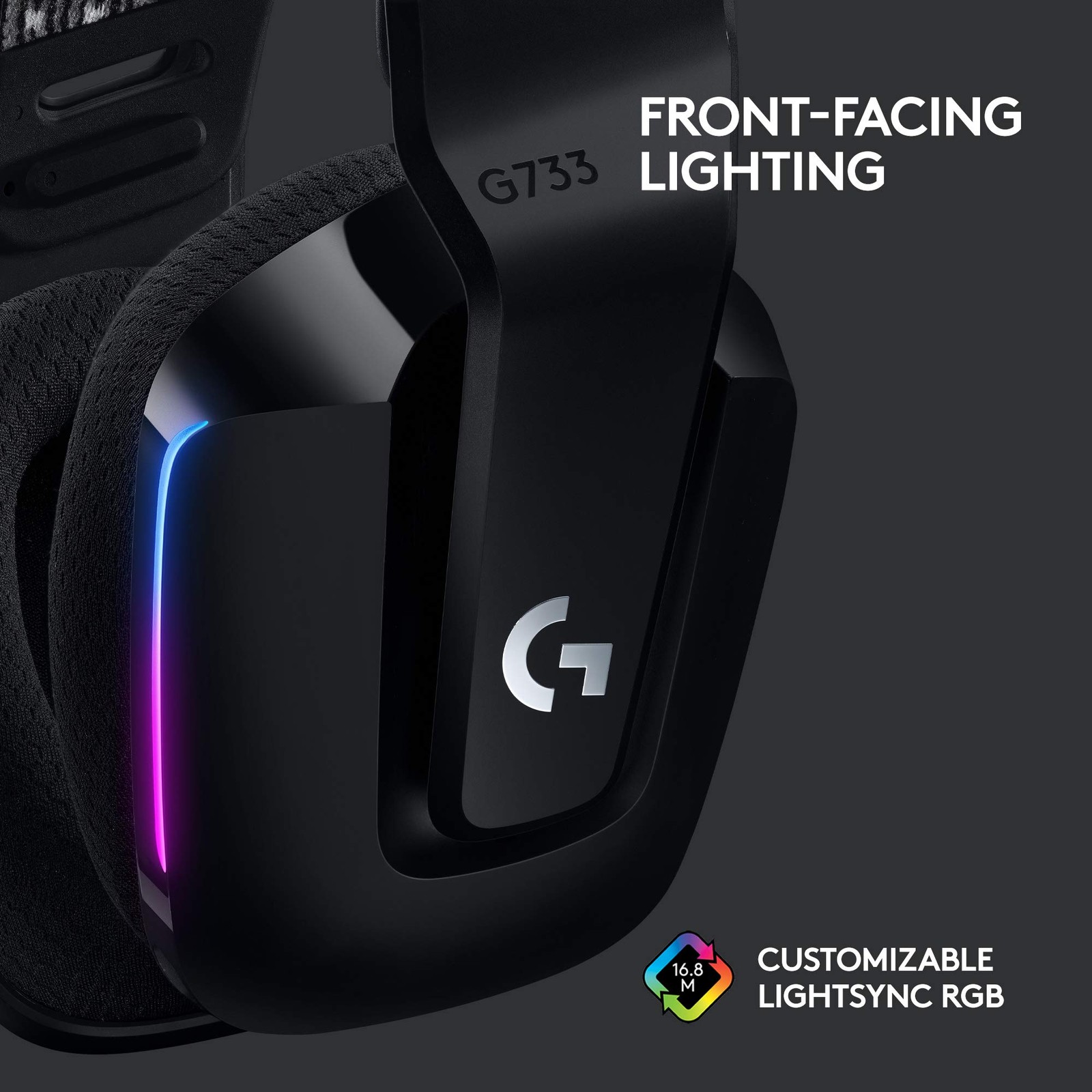Logitech G733 Lightspeed Wireless Gaming Headset Suspension Headband Lightsync