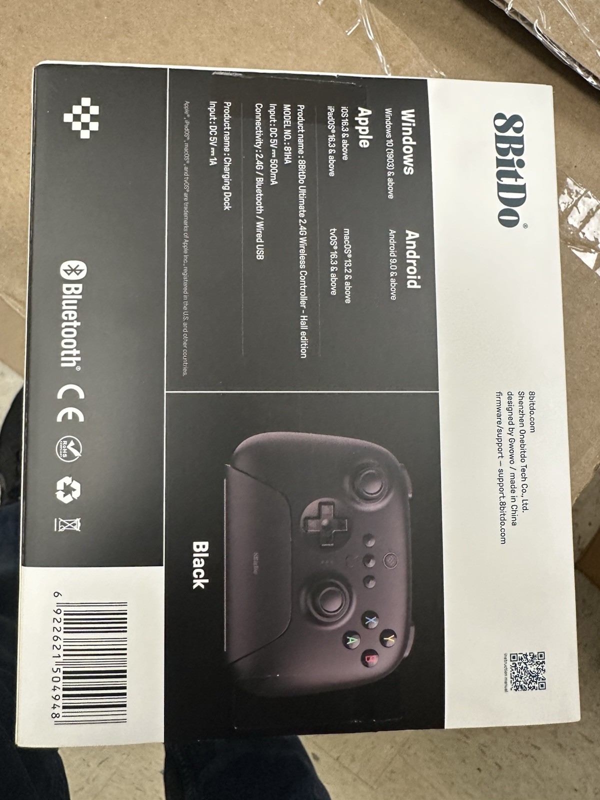 8BitDo Ultimate 2.4G Wireless Controller for Android iOS Windows 81HA08 Black