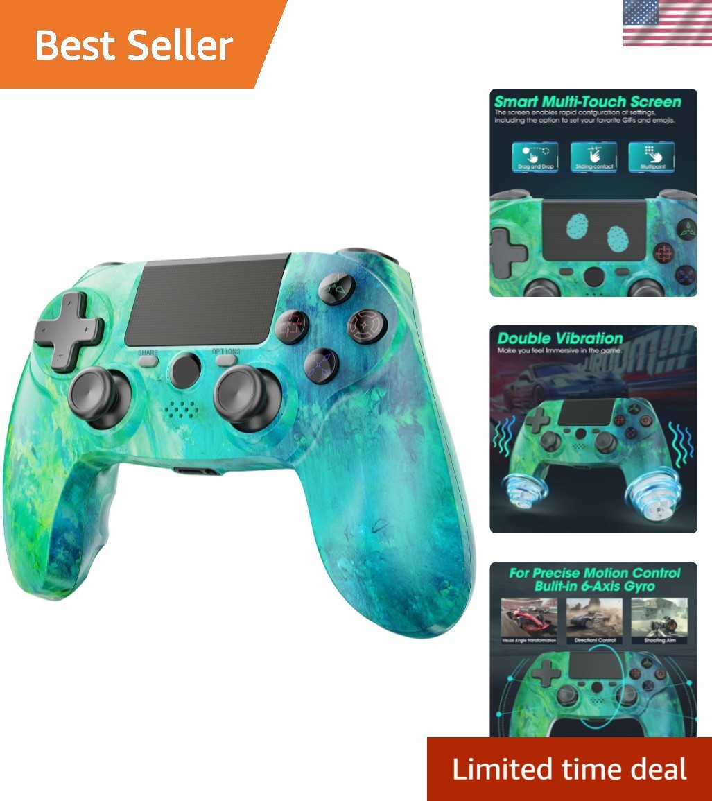 Wireless PS4 Controller – Long-Lasting Battery & Headphone Jack – Green