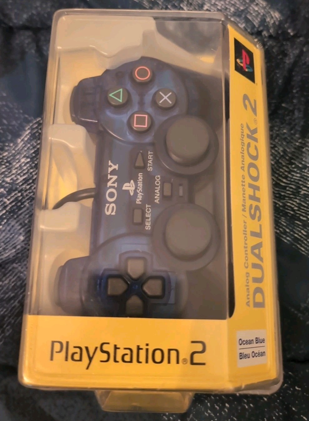 New/Sealed Sony PlayStation PS2 Controller – Ocean Blue – Rare Color!