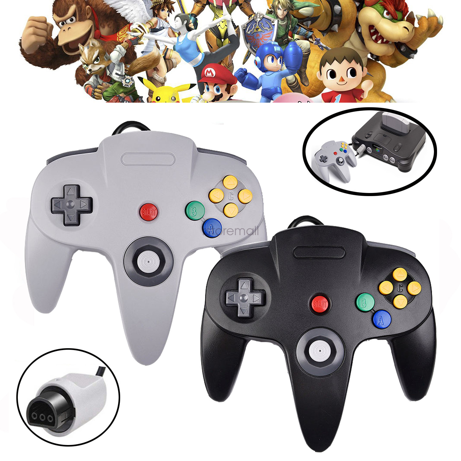 N64 Classic Wired Controller Joypad For Nintendo N64 Video Game/N64 Rumble Pack
