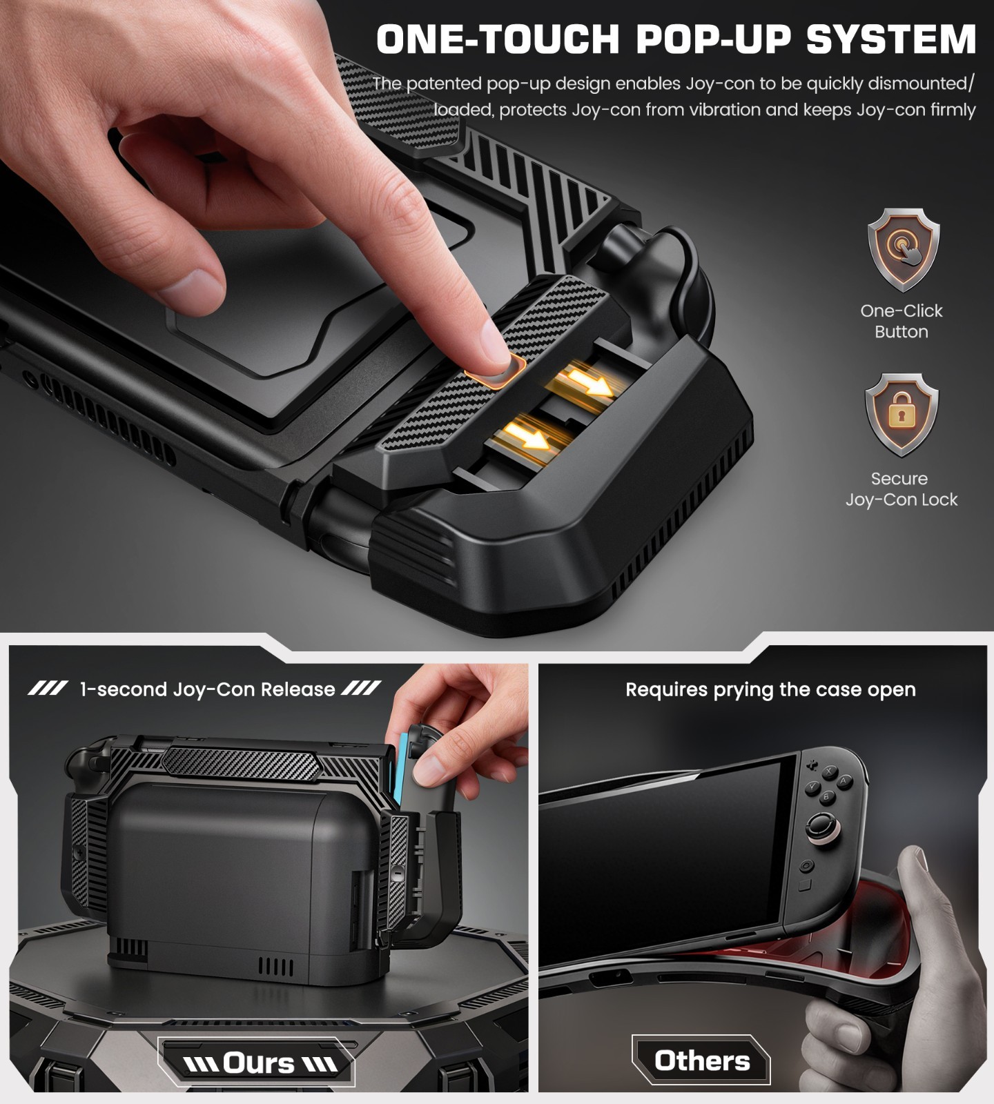 Switch 2 Protective Case with Ergonomic Grip,Hard PC Shell for Switch 2 Joy-con