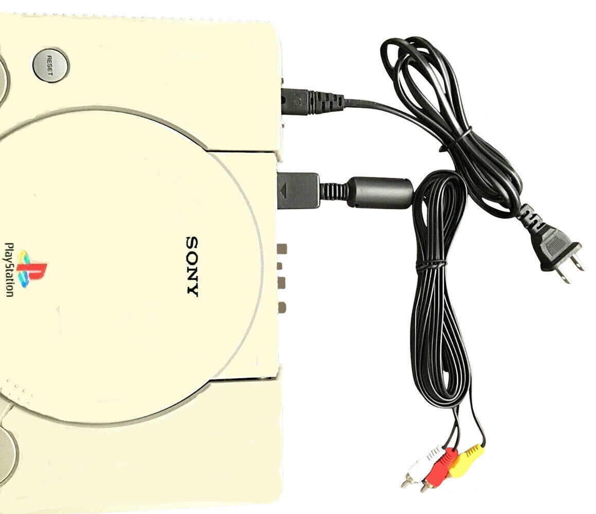 Audio AV RCA+AC Cable Power Supply Adapter Cord Fit Sony Playstation 1/2 PS2 FAT
