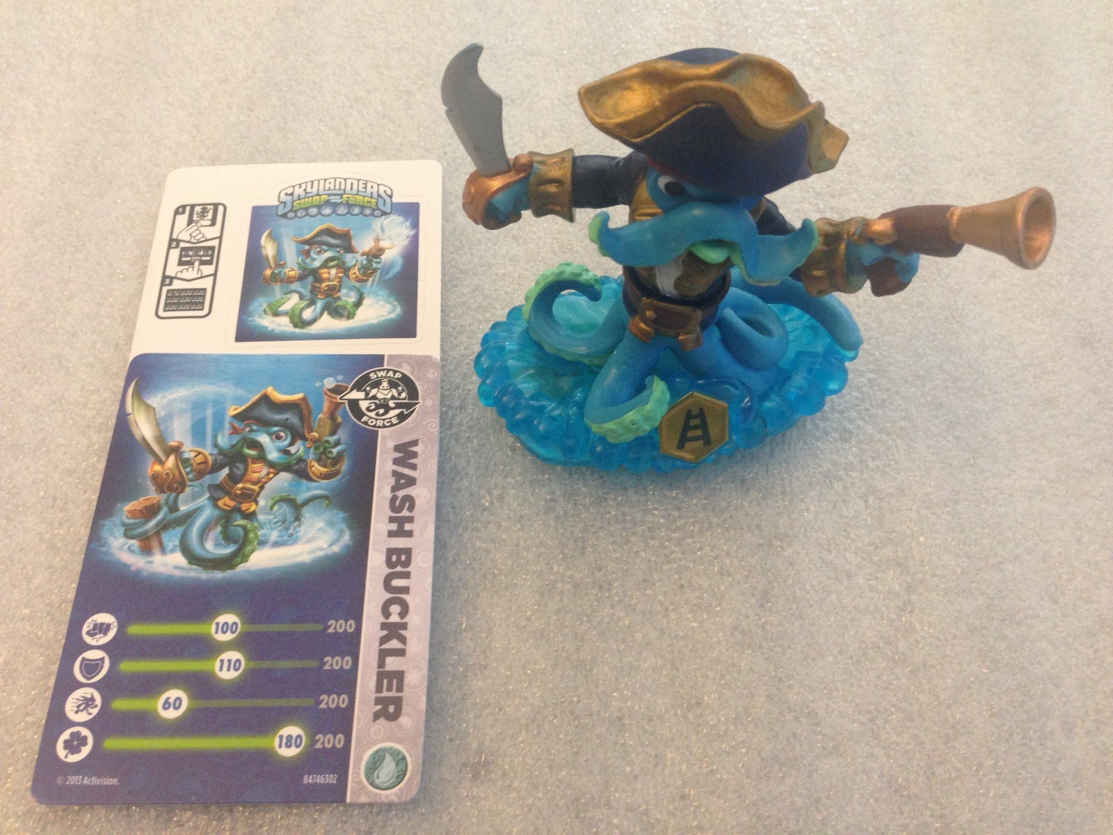 WASH BUCKLER Skylanders SWAP FORCE loose figure+card+code