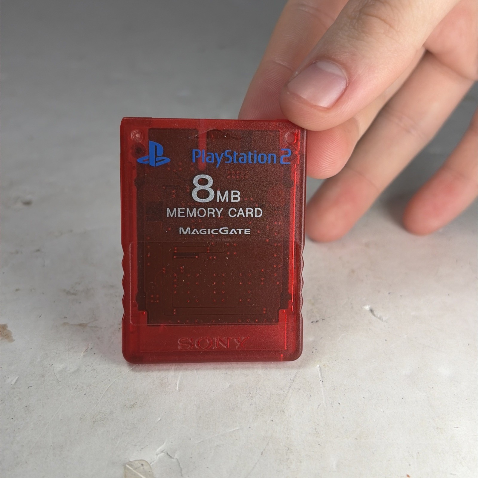 Sony PlayStation 2 PS2 Memory Card SCPH-10020 Transparent Red