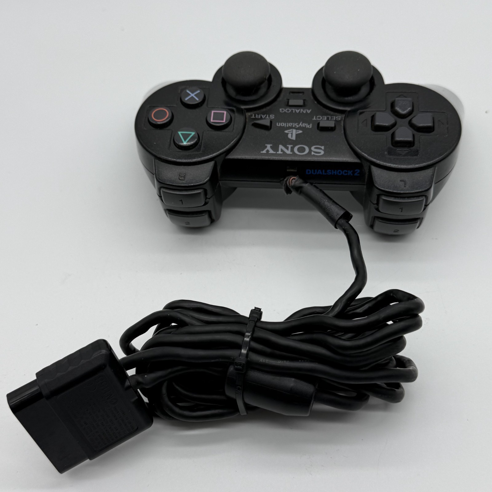Sony PS2 DualShock 2 Controller Black SCPH-10010 Analog Wired Tested OEM