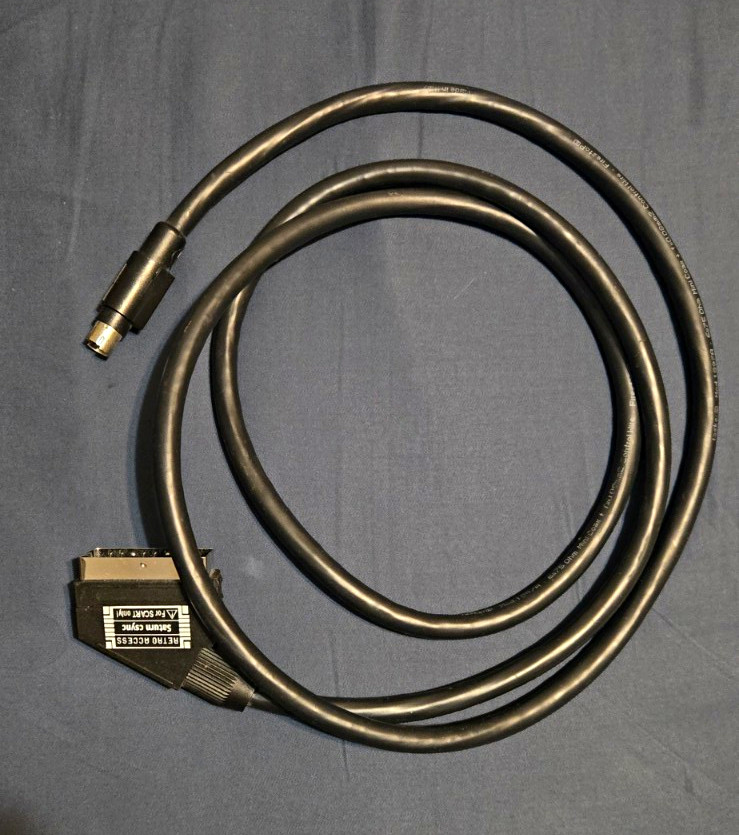Retro Access Sega Saturn CSYNC SCART AV Cable 6 ft Black for Sega Saturn Console