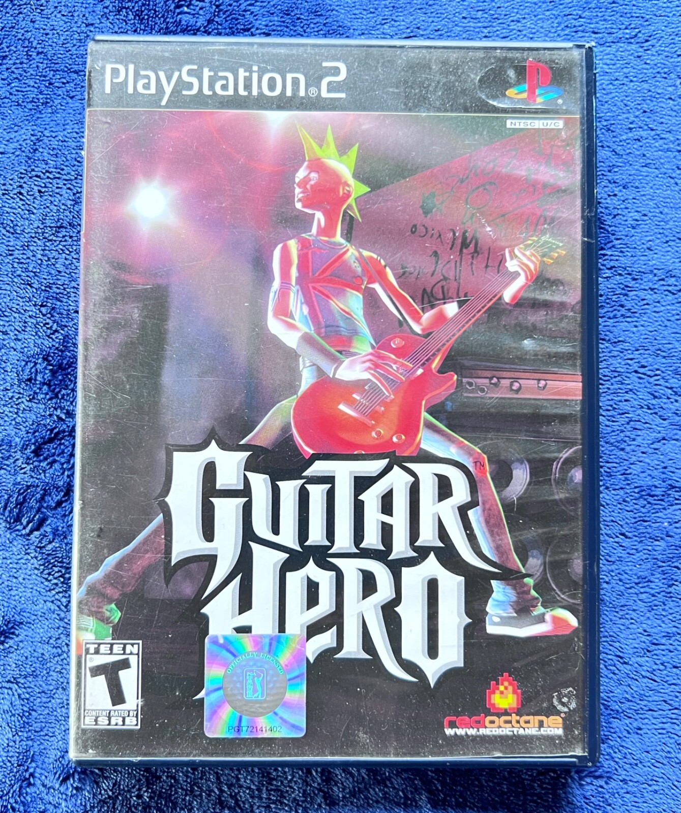 New PlayStation 2 Red Octane Wireless Guitar Hero II and Game with 3 Used Games