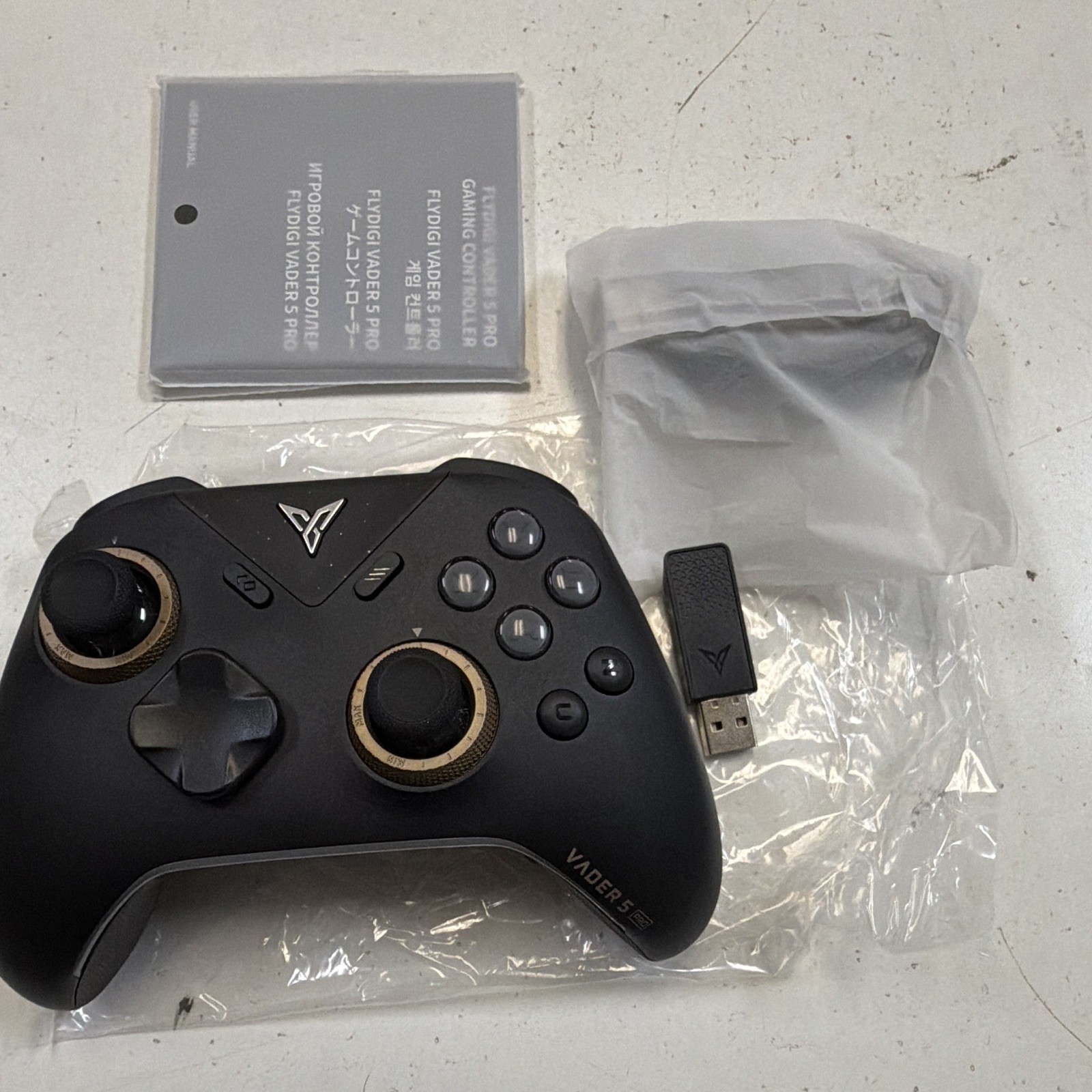 Flydigi Vader 5 Pro Wireless/Wired Controller PC Android Black/Gold USB Dongle