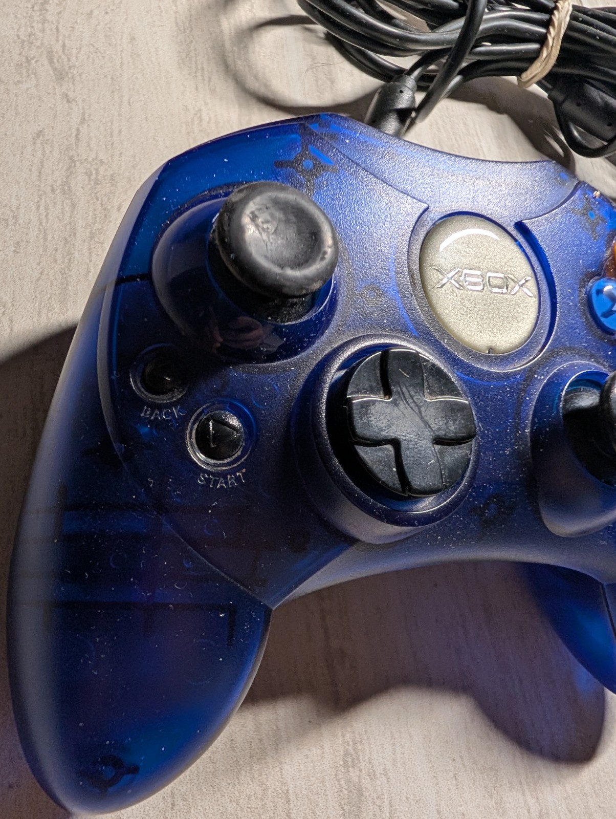 Microsoft Controller S Original Xbox Blue Halo Canada Controller Silver Jewel