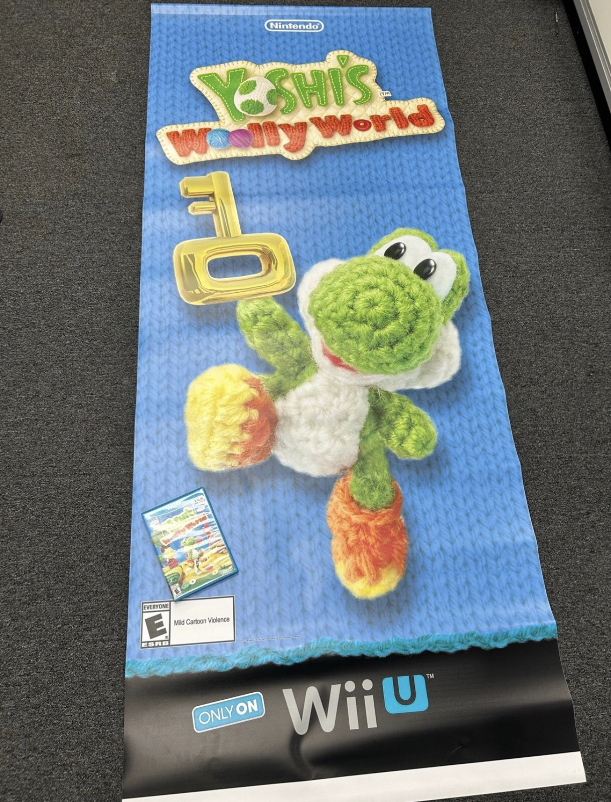 Rare Nintendo Yoshi Wolly World Store Vinyl Display Store Banner Sign! 7ft