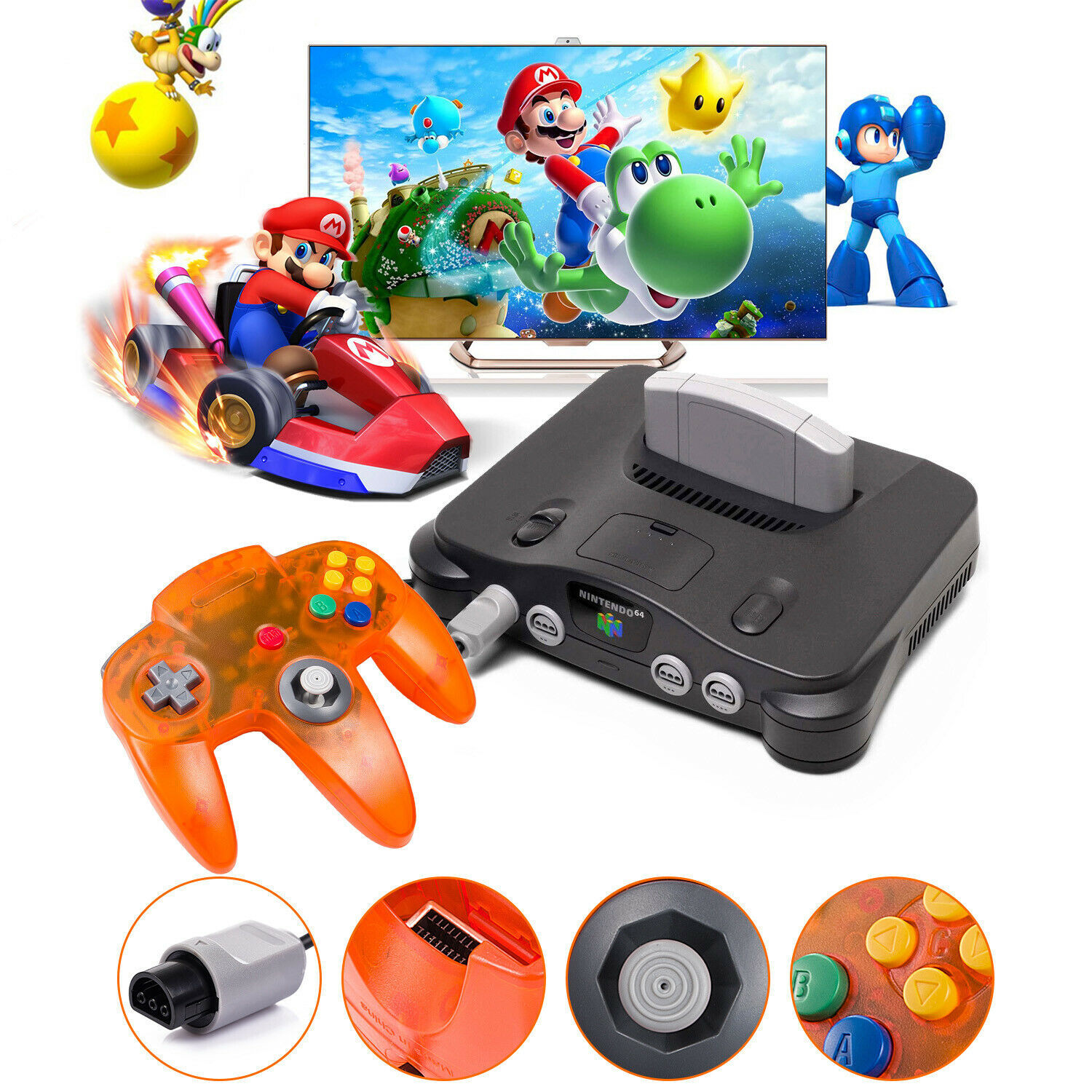 Wired Classic Controller Joystick For Nintendo 64 N64 Console,N64 Rumble Pack US