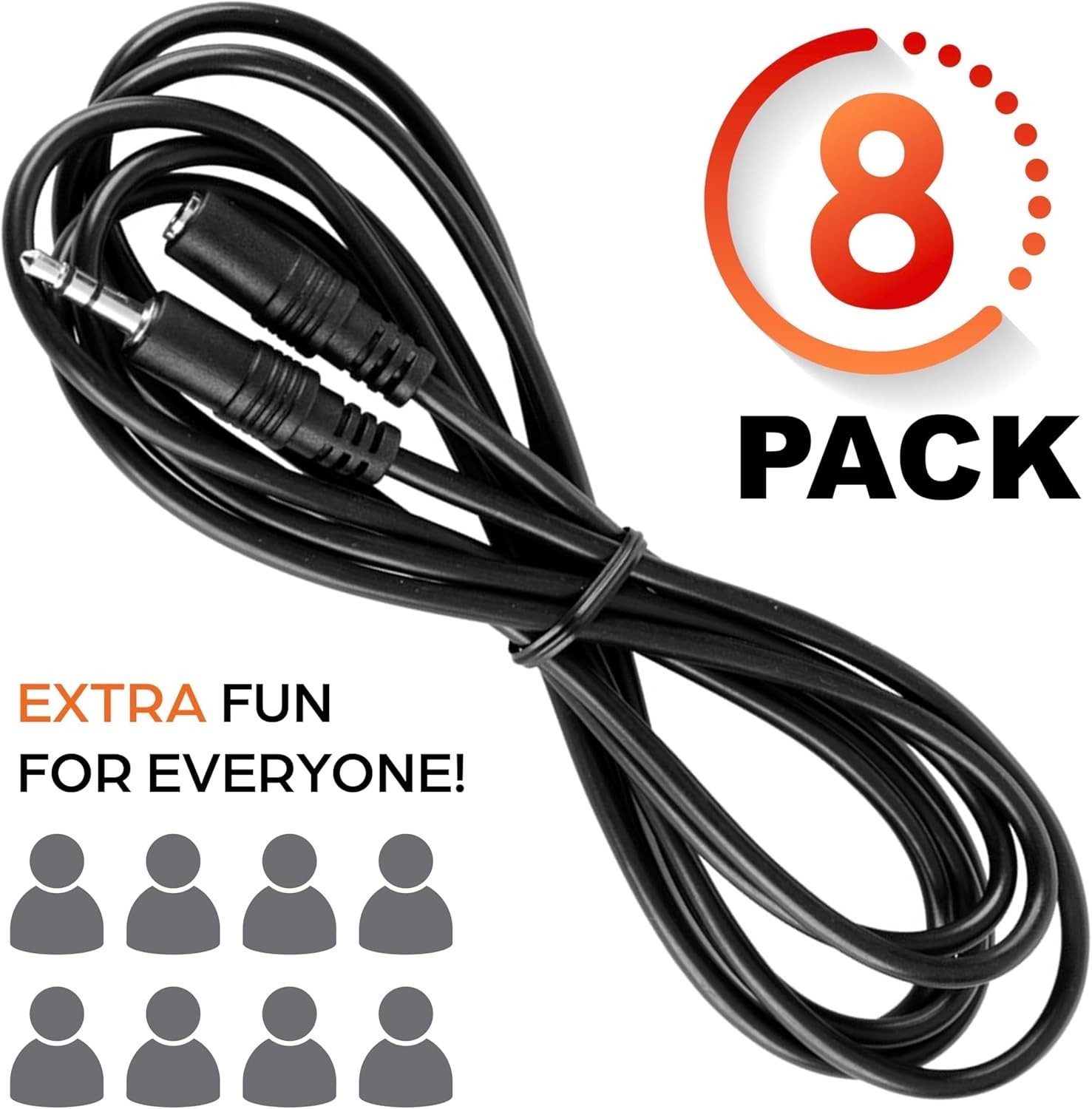 Teacher’s Choice 15 Ft Extension Cables for Handheld Game Buzzer System (8 Pack)