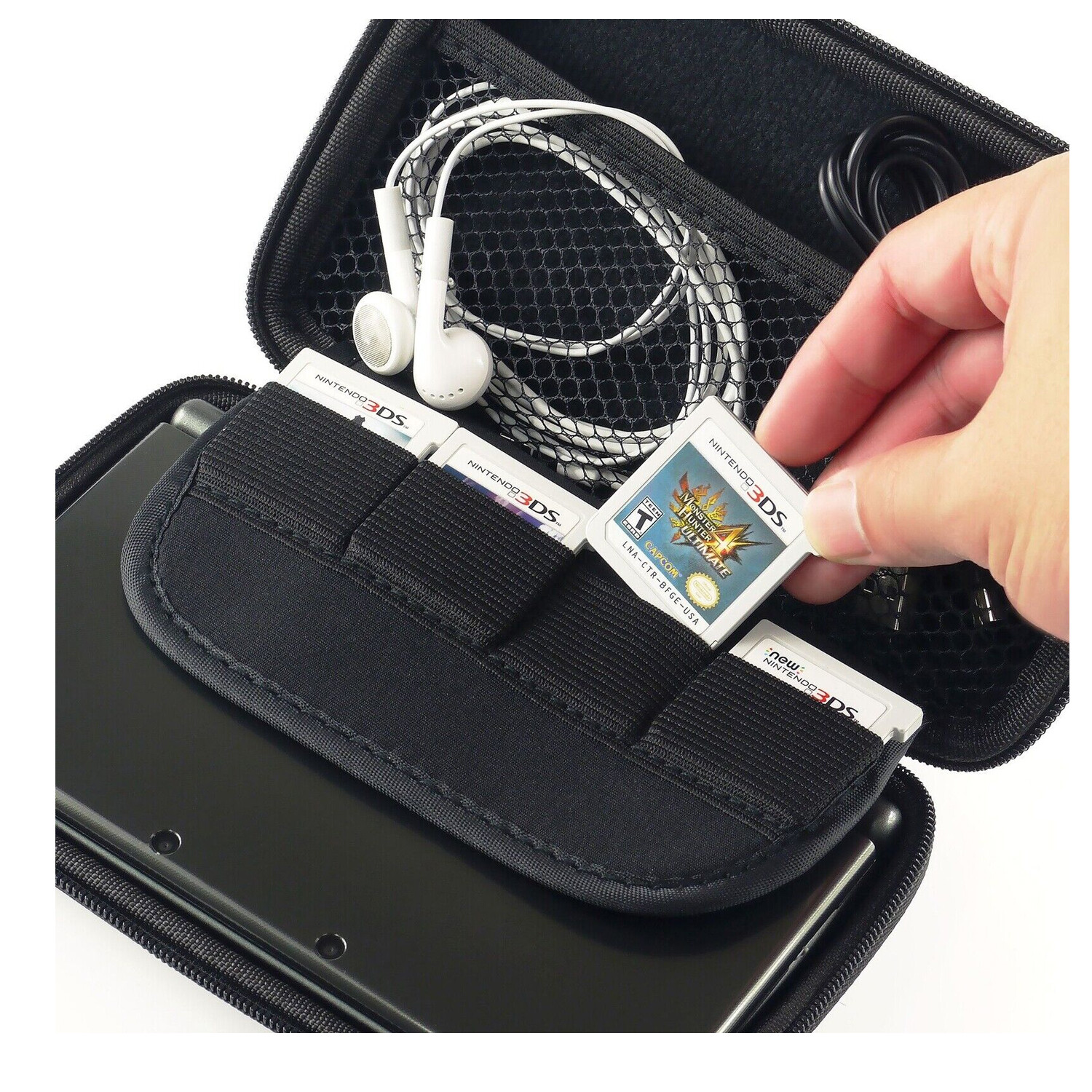 Black EVA Travel Carrying Case Protective Pouch For Nintend New 2DS XL 3DS LL