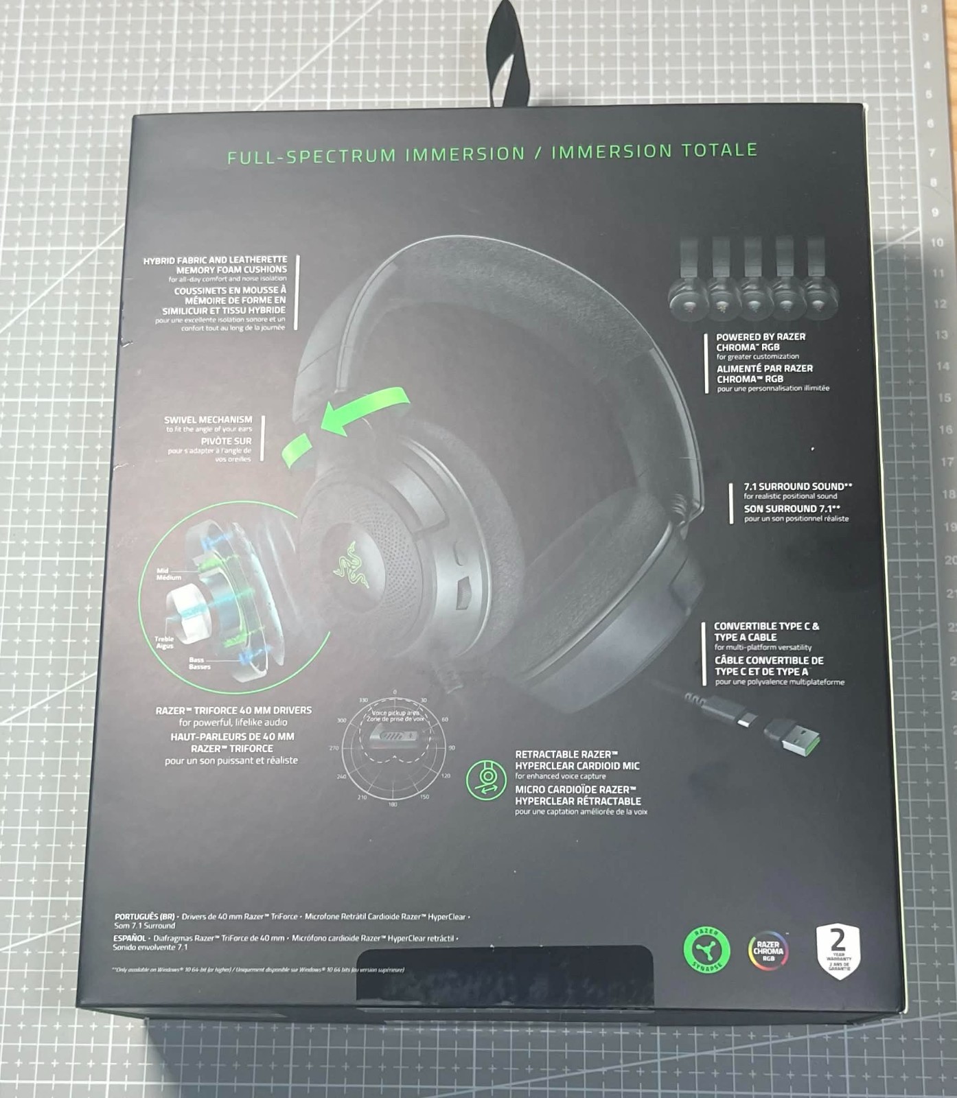 Razer Kraken V4 X Wired Over-the-Ear Gaming Headset USB-C/USB-A