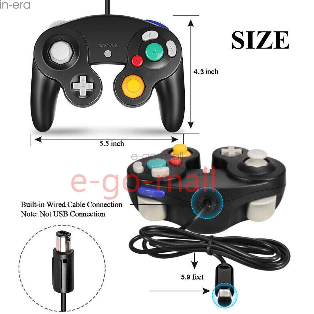2PCS Wired Controller Gamecube NGC Compatible with Nintendo Gamecube Console