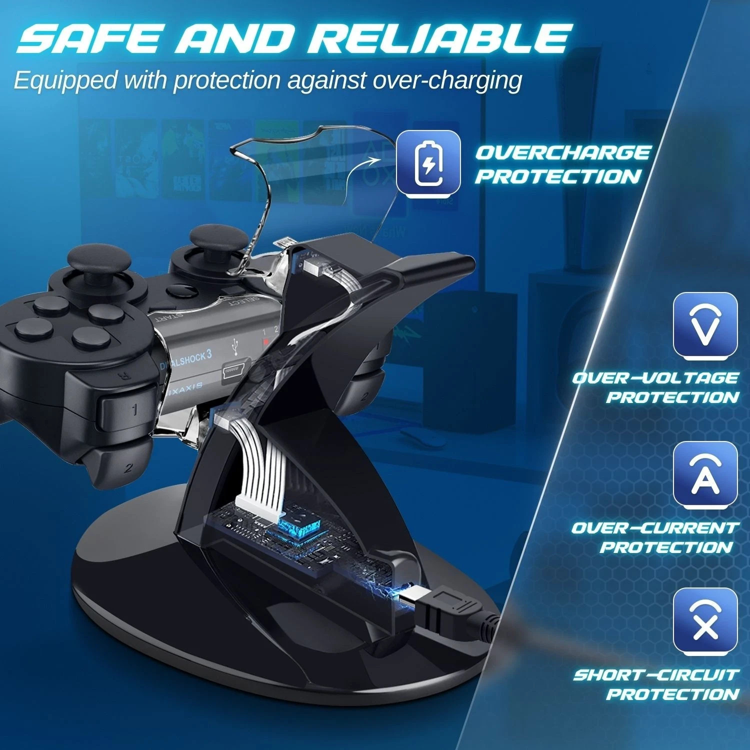 PS3 Controller Charger Stand f/ Sony Playstation 3 Controller Wireless Dualshock