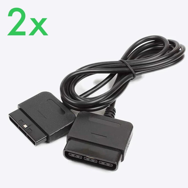 2x – Sony PS1 and PS2 Controller Extension Cable – New – Set of 2
