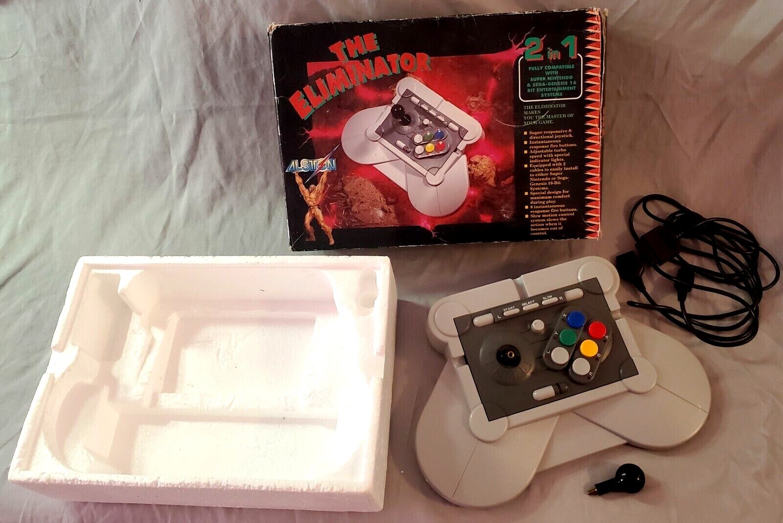 1990s Alston The Eliminator Super Jo-Jo SNES Genesis Joystick Console w Box