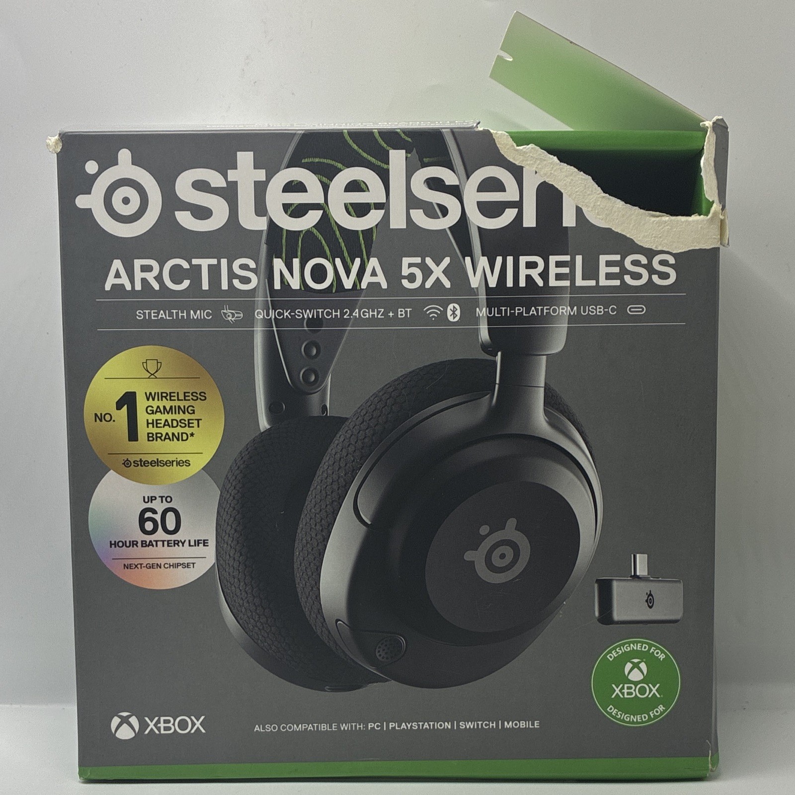 SteelSeries Arctis Nova 5X Wireless Xbox/PC Headset Bluetooth USB-C Mic Black