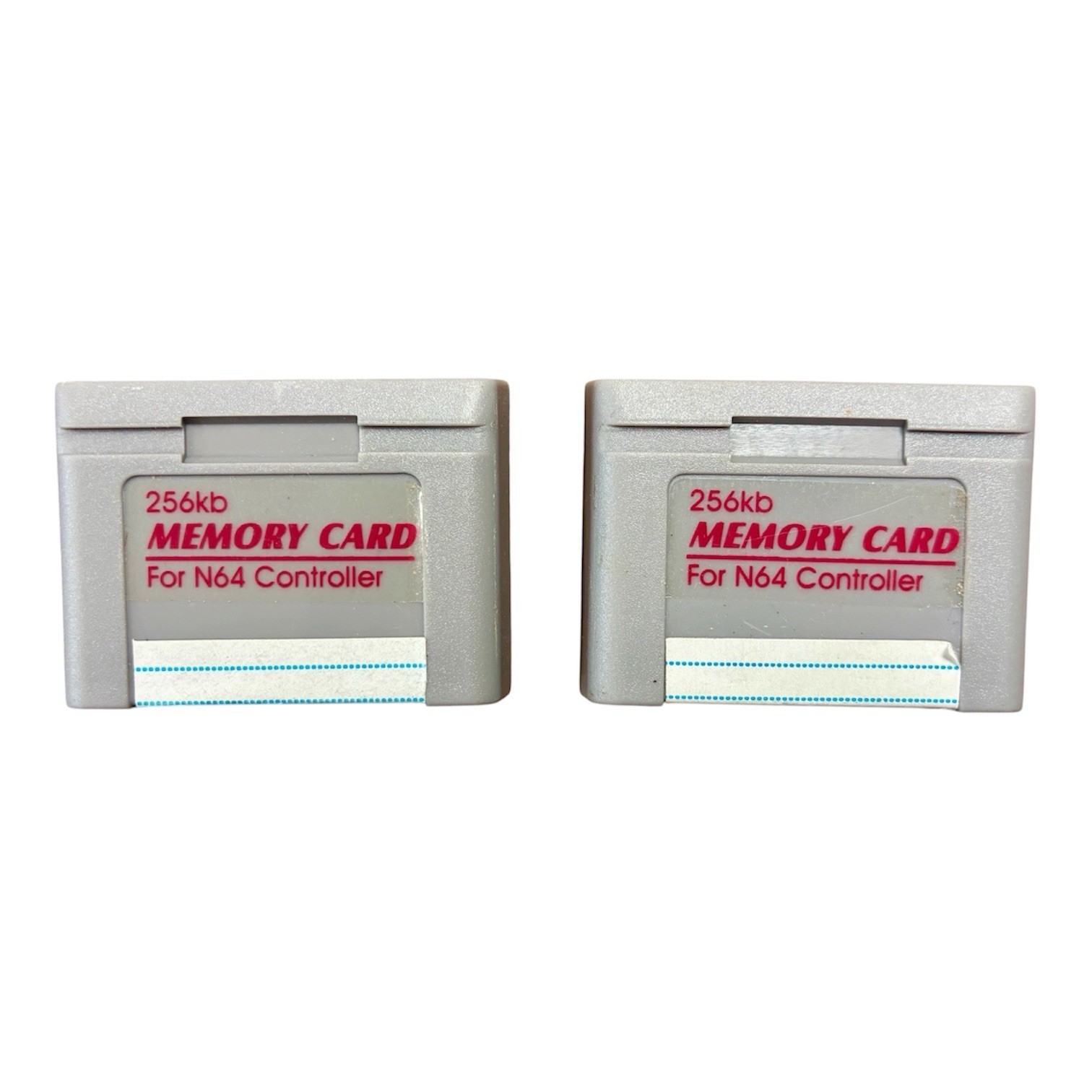Nintendo 64 N64 Controller Pak Memory Card OEM Lot of 2 256KB Tested Working