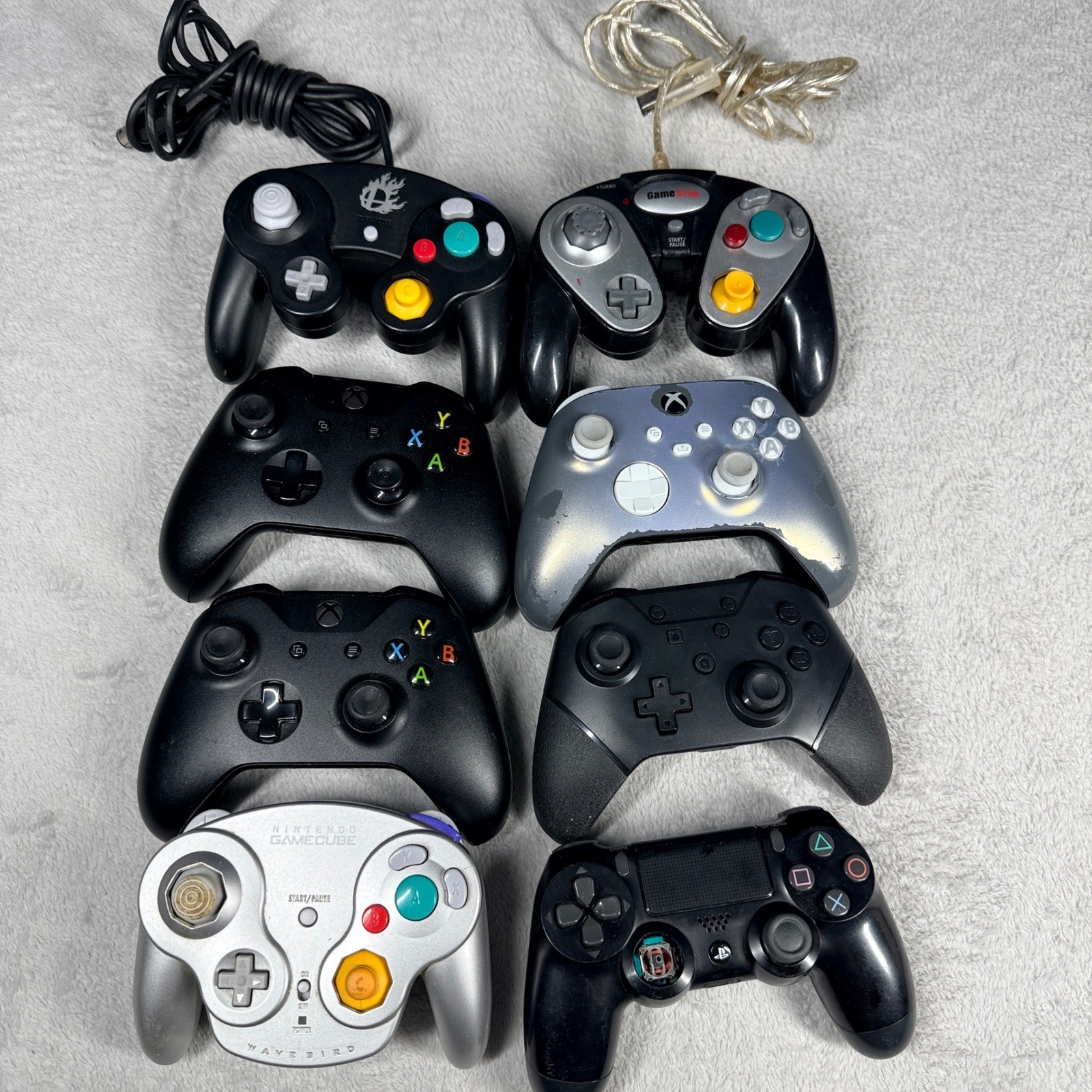 Nintendo Xbox PlayStation Controller Lot Mixed Multi-Platform Black Silver Parts